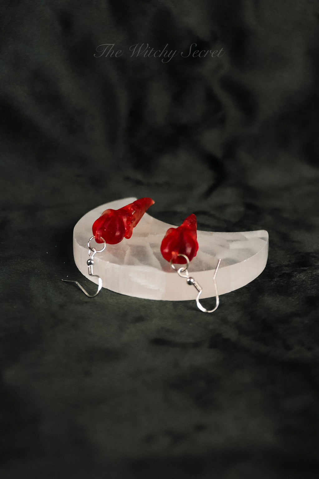 Midnight Raven Skull Drop Earings
