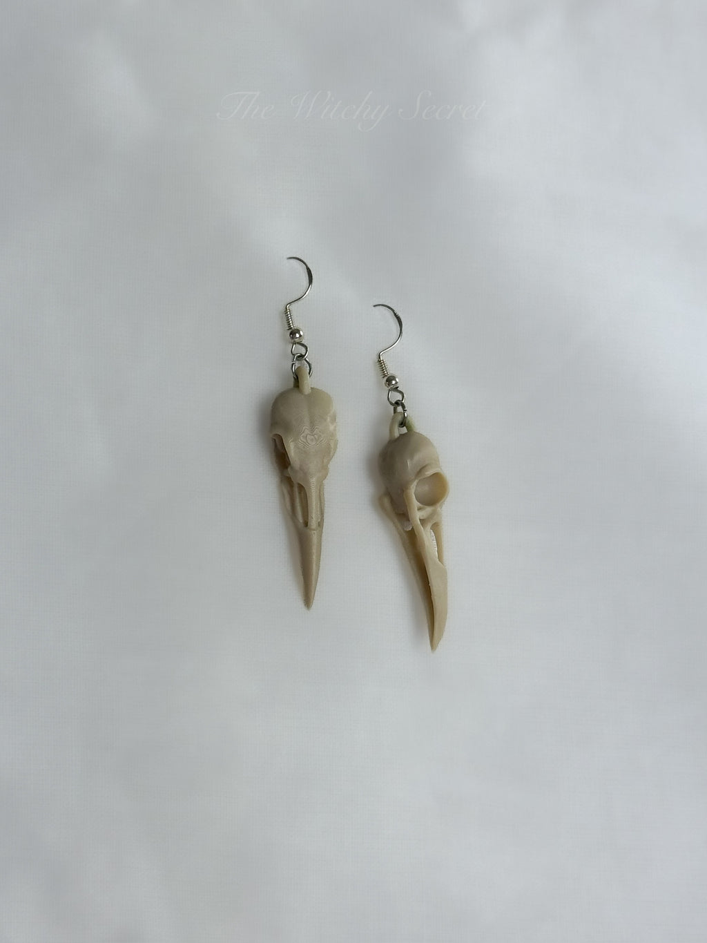 Midnight Raven Skull Drop Earings