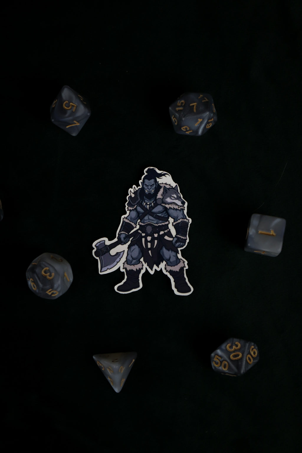 Fighter / Barbarian Half-Orc Vinyl Sticker