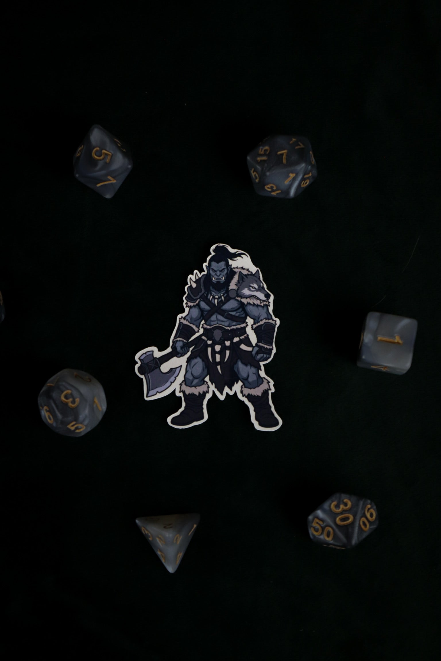 Fighter / Barbarian Half-Orc Vinyl Sticker