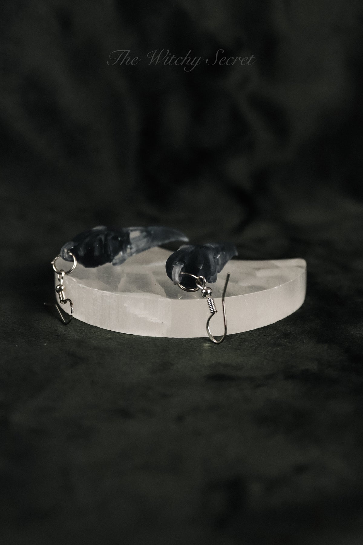 Midnight Raven Skull Drop Earings