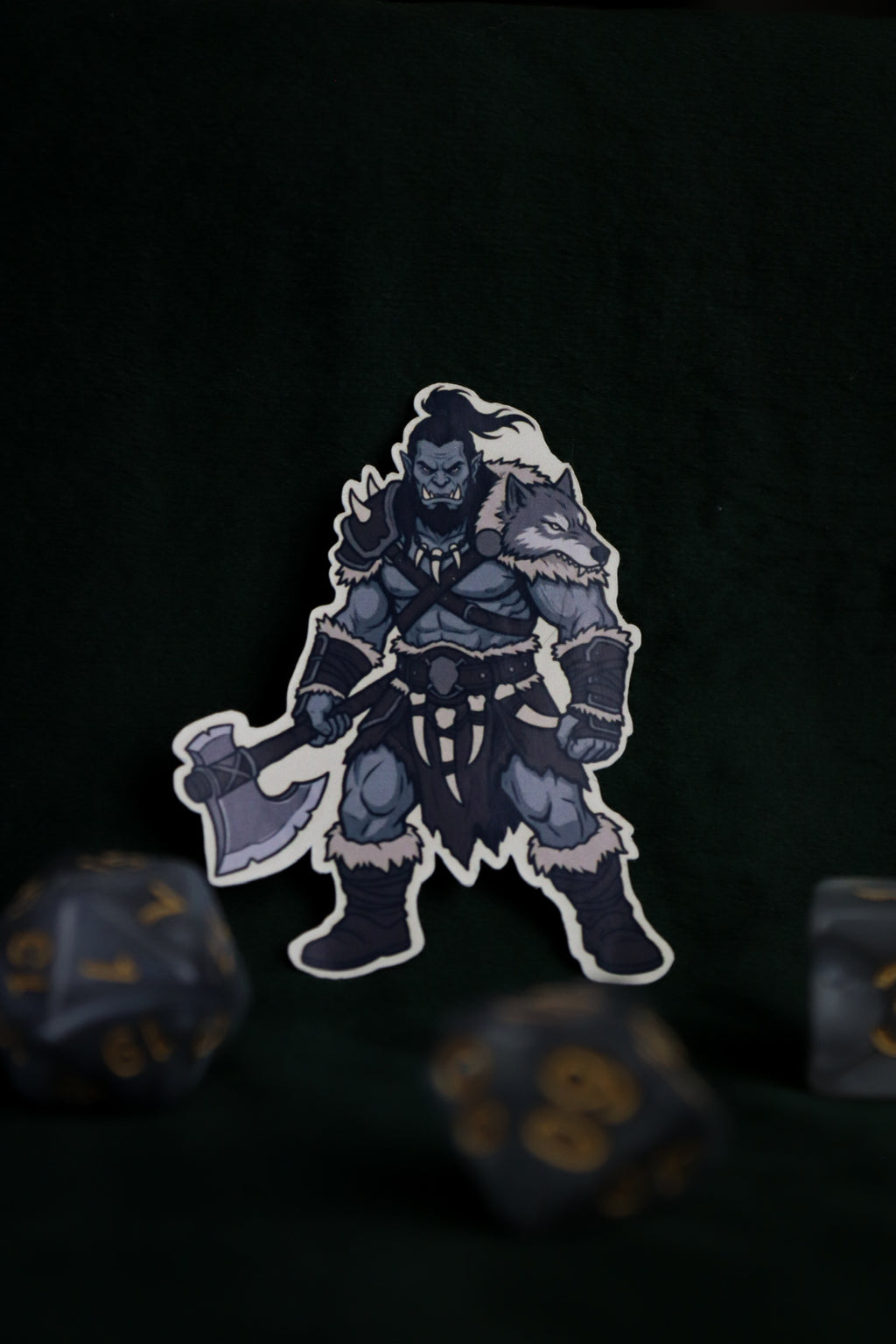 Fighter / Barbarian Half-Orc Vinyl Sticker