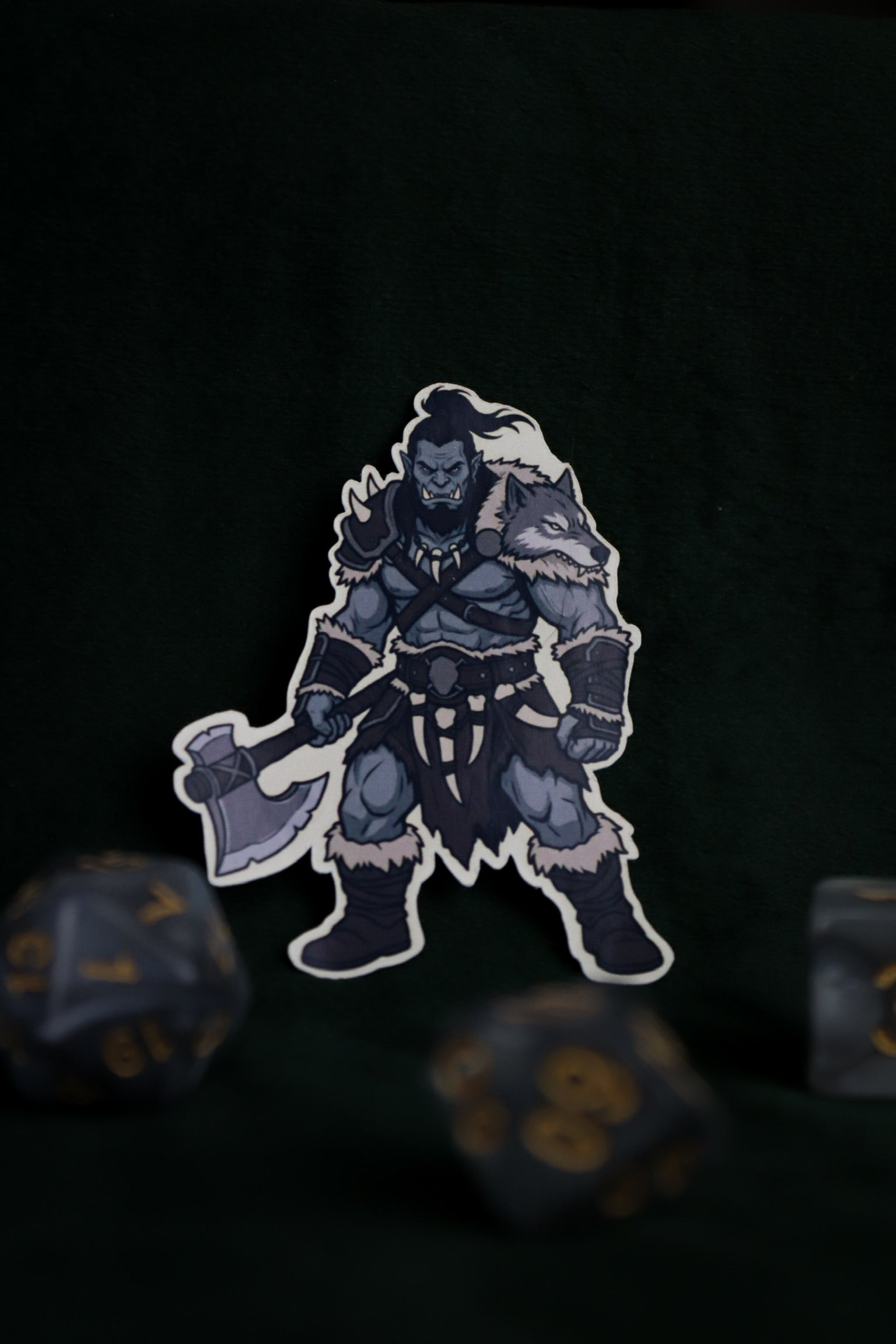 Fighter / Barbarian Half-Orc Vinyl Sticker