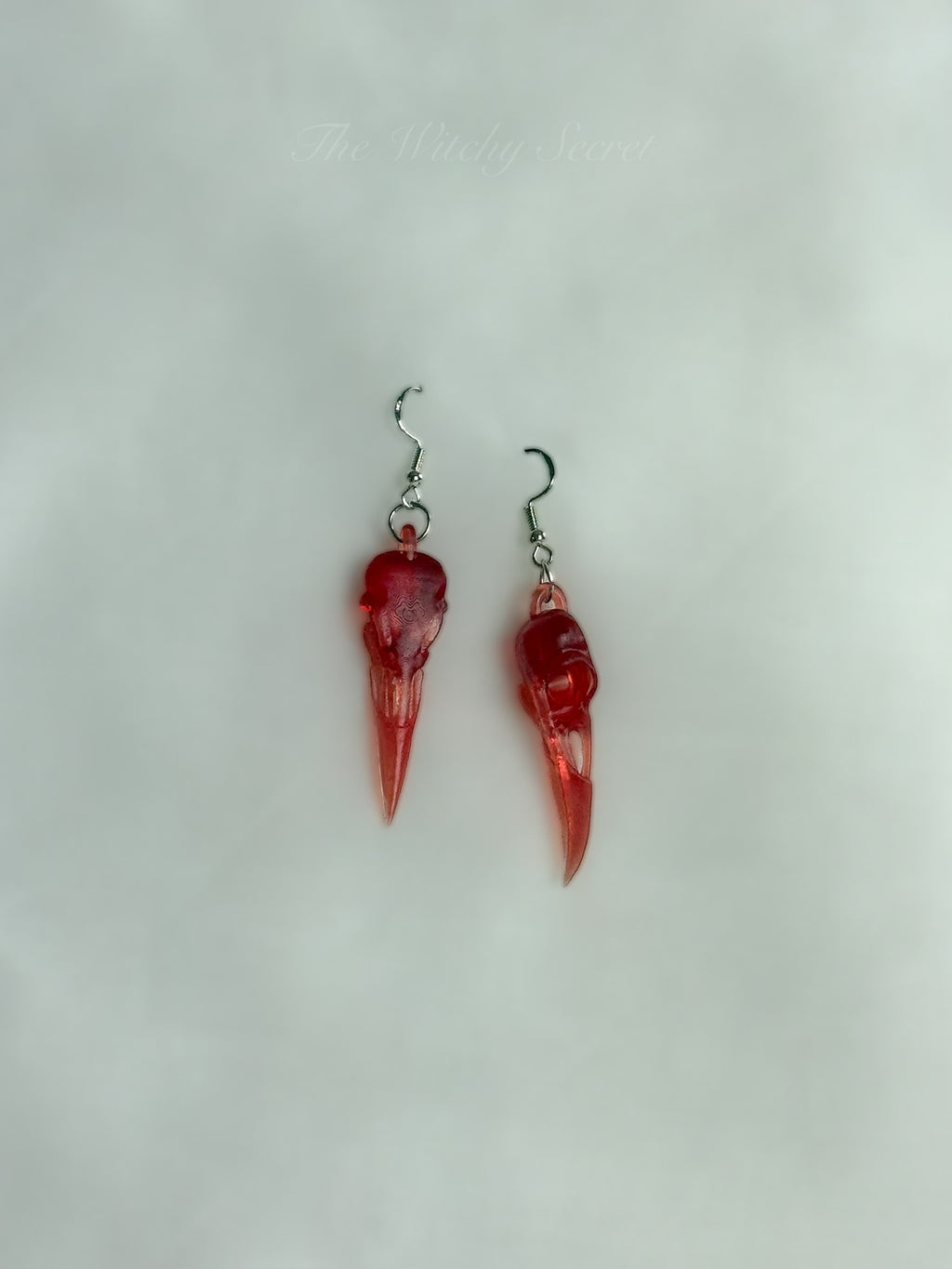 Midnight Raven Skull Drop Earings