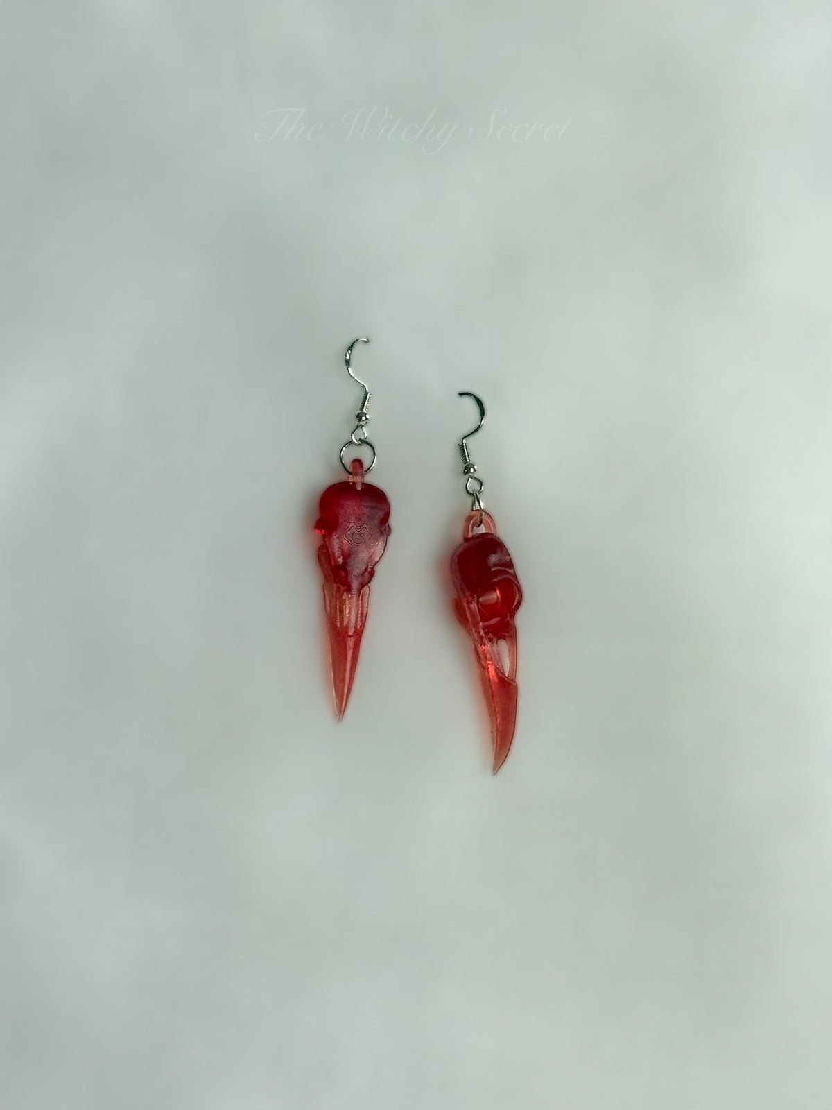 Midnight Raven Skull Drop Earings