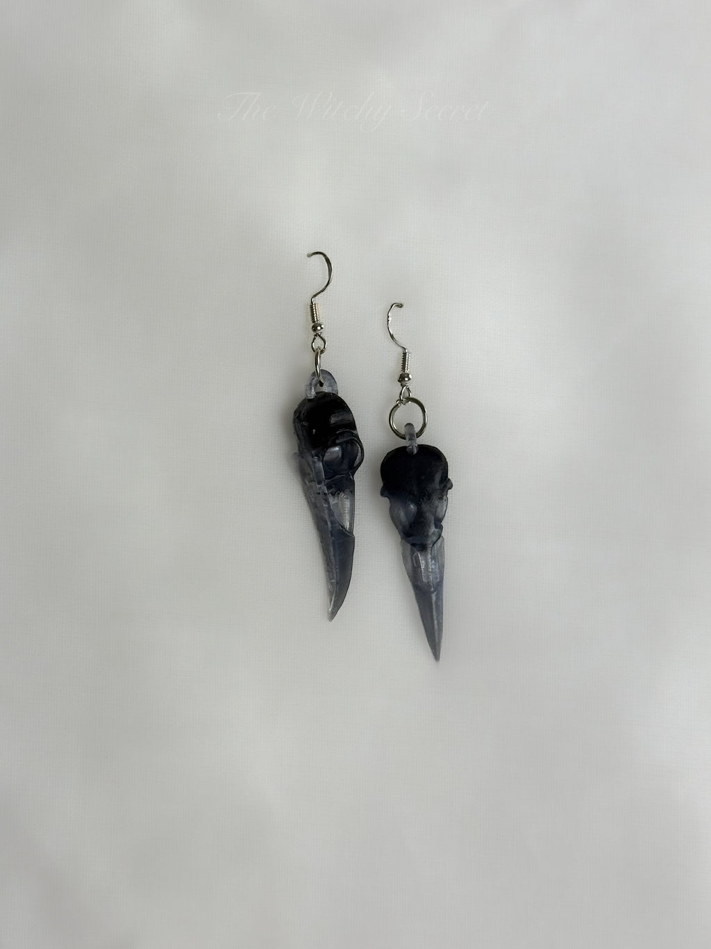 Midnight Raven Skull Drop Earings