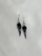 Midnight Raven Skull Drop Earings