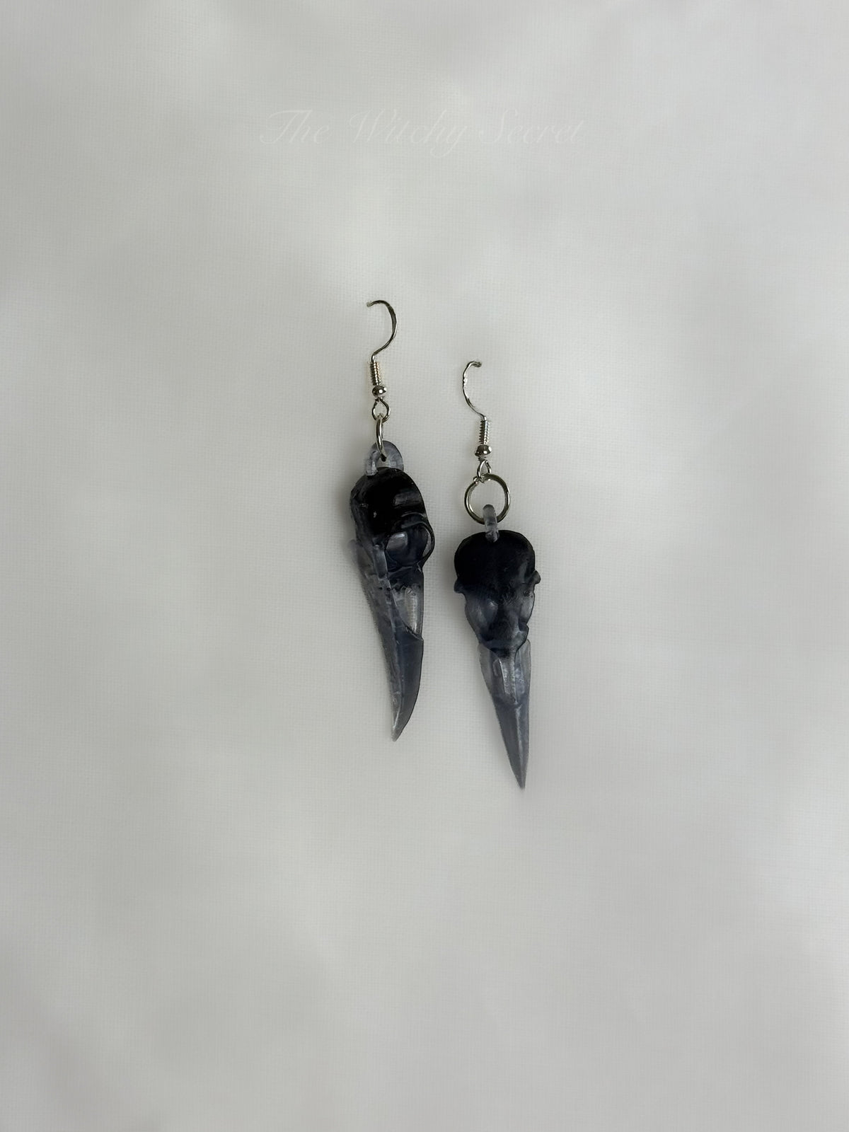Midnight Raven Skull Drop Earings