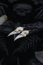 Midnight Raven Skull Drop Earings