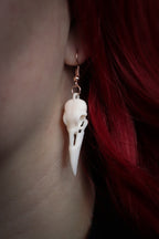 Midnight Raven Skull Drop Earings